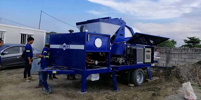 concrete mixer with pump